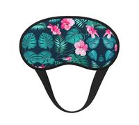 Hawaii Pink Flower Print Blackout Sleep Mask - Side Sleeper Eye Cover, Soft Comfort, Perfect for Travel, Meditation