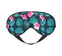 Hawaii Pink Flower Print Comfortable Eye Mask Full Coverage Lightweight Men Women Outdoor Travel Relaxation