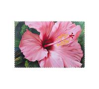 Hawaii Pink Flower Print Modern Set of 6 Dining Table Placemats Heat Resistant Place Mats for Home Decor
