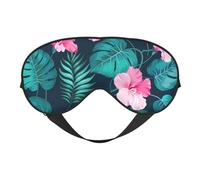 Hawaii Pink Flower Print Outdoor Travel Stylish Eye Mask Adjustable Sleep Camping Meditation Relaxation