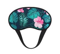Hawaii Pink Flower Print Sleep Mask for Side Sleepers Cute Blackout Eye Mask Shades Cover for Home or Travel
