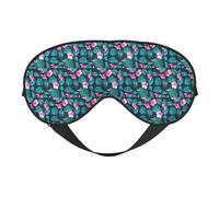 Hawaii Pink Flower Printing Soft Eye Mask Reversible Cover for Travel Adjustable Strap Blackout Sleep
