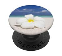 Hawaii Pop Mount Socket White Flower on the Beach Sea Sand PopSockets Swappable PopGrip