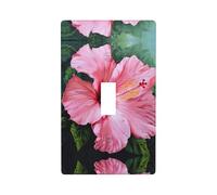 Hawaii Red Flower Print Wall Plate, Acrylic Back Panel Or Plate, Protect Wall from Finger Prints