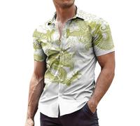 Hawaii Shirt Men's Dragon 3D Print Funny Graphic Shirt with Button Placket, Funny Skull Print Short Sleeve Summer Shirt, Casual Lapel Collar Blouse, Retro Cowboy Shirt, Casual Shirts, M-3XL, light