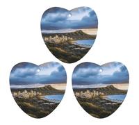 Hawaii Skyline Diamond Head Volcano Car Air Freshener Hanging Incense Chips 3 Pack Automotive Scented Hanging Sheets Love form for Car Home Auto Interior Decor