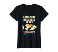 Hawaii State Fish Humuhumunukunukuapua'a Retro Design Value Graphic T-Shirt, Women, Black, S