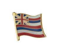 Hawaii State Flag Enamel Lapel Pin Badge - USA American National Pride Collectible - Durable Metal Brooch for Jacket, Hat, or Bag - 1.9 x 1.6cm