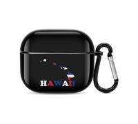 Hawaii State Flag Map Compatible with AirPods 3 Case Cover with Hanging Buckle Hard Case Charging Visible LED