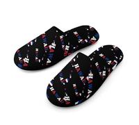 Hawaii State Flag Map Flannel Men's Slip-on Slippers Soft Warm House Shoes Cotton-Lining Rubber Sole for Home Hotel 41-42_（7.5-8.5）