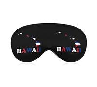 Hawaii State Flag Map Funny Sleep Eye Mask Soft Blindfold Eye Cover with Adjustable Strap Night Eyeshade for Men Women
