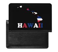 Hawaii State Flag Map Passport Holder Cover Wallet with ID Card Slot Slim Travel RFID Blocking Case Protector Essentials for Women Men