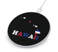 Hawaii State Flag Map Wireless Charger Pad Fast 10W Max Portable Charging Station Compatible with iPhone