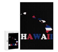 Hawaii State Flag Map Wood Puzzles for Adults And Family Vertical Version Game Interesting Creative Gift Wooden Jigsaw Puzzle