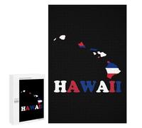 Hawaii State Flag Map Wood Puzzles for Adults And Family Vertical Version Game Interesting Creative Gift Wooden Jigsaw Puzzle