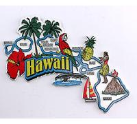 Hawaii State Map and Landmarks Collage Fridge Souvenir Collectible Magnet FMC