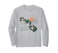 Hawaii State Map Road Trip Honolulu O'ahu Kaua'i Maui Lana'i Long Sleeve T-Shirt