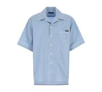 Hawaii Striped Poplin Shirt - male - Dolce & Gabbana - Short Sleeve Shirts - Blue - L - Shirts L