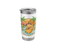 Hawaii Summer Pineapple and Palm Trees Design Gift Men Women Stainless Steel Insulated Tumbler