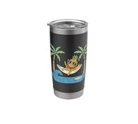 Hawaii Summer Pineapple and Palm Trees Design Gift Men Women Stainless Steel Insulated Tumbler