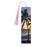 Hawaii Sunbeams Print Wood Bookmark for Women Men,with Tassels Reading Bookmarks for Book Lovers,Gifts