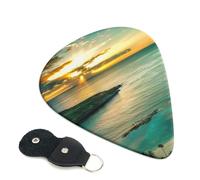 Hawaii Sunbeams Printed Guitar Picks 6 Pcs Guitar Plectrum Acoustic Electric Guitar Pick for Bass Electric Acoustic Guitars Ukulele Thin Medium Thick Set 0.71mm