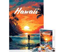 Hawaii Sunset Glow Puzzles for Adults 1000 Piece Secret Santa Gifts For Family Fun Toy Wall Decor for And 14 Years And over size 50x75cm