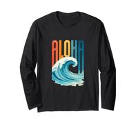 Hawaii Surf Style Aloha Wave Design Vintage Retro Vibes Long Sleeve T-Shirt