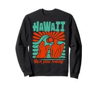 Hawaii Surfing Beach s Vintage Seaside Sunset Sweatshirt