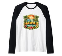 Hawaii The Aloha State Souvenir Visitor Memorabilia Hawaiian Raglan Baseball Tee