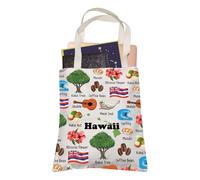 Hawaii Tote Bag Paradise of Pacific Vacation Lover Reusable Shopping Bag HI Travel Gift for BFF Mom Dad