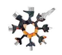 Hawaii Tropical Flower 19-in-1 Snowflake Multi Tool, Stainless Steel Metal Snowflake Multitool with Keychain, Compact & Portable Tools for Outdoor Camping Survival Daily Use Gift for Men
