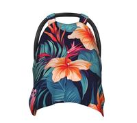 Hawaii Tropical Flower Baby Car Seat Canopy Cover, Multi Use Breathable Nursing Breastfeeding Covers for Mom Soft Stroller Sun Shade Newborn Shower Gift