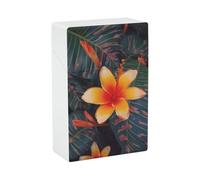 Hawaii Tropical Flower Cigarette Case, Plastic Waterproof Shockproof, Airtight Push Open Cigarette Box, Capacity King Size Cigarette Holder, Portable Cigarette Container for Outdoor Travel Camping Off