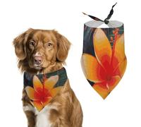 Hawaii Tropical Flower Dog Bandana Triangle Dog Scarf Washable Polyester Dog Bibs Cute Pet Bandana for Medium Large Dogs Puppy and Cats