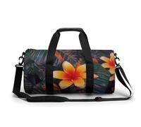 Hawaii Tropical Flower Gym Bag for Men Women Water Resistant Duffle Bag Travel Lightweight Bag for Travel Sports, white, 17.7in/9in/9in