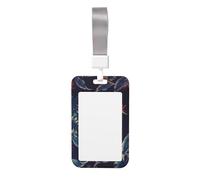 Hawaii Tropical Flower Print Id Badge Holder Sliding Card Holder Vertical Card Protector Cover Case Teacher Lanyard for Office Women Men