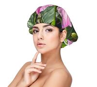 Hawaii Tropical Flower Satin Bonnet Silk Bonnet, Hair Bonnet For Sleeping, Soft Double Layer Silk Sleeping Cap Hair Wrap For Women Natural Curly Braided Long Hair