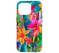 Hawaii Tropics Flowers Tropical Summer Palm Floral Case for iPhone 16 Pro