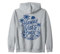 Hawaii Vibes Only Surf Beach Tropical Island Sunset Aloha Zip Hoodie
