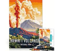 Hawaii Volcanoes National Park Poster Jigsaws 1000 Pieces for Adults Sharp Brain Perfect Connection Family Bond Art Work (38x52cm)