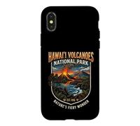 Hawai'i Volcanoes National Park Vintage Lava Eruption Emblem Case for iPhone X/XS