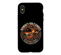 Hawai'i Volcanoes National Park Vintage Lava Eruption Emblem Case for iPhone X/XS