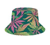 Hawaii Weed Leaves Fashion Bucket Hats Men Women Foldable Cap Sun Hat Summer Travel