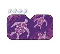 Hawaii with Purple sea Turtle Car Windshield Sun Shade Foldable Car Sun Shade Front Windshield Sunshade Windshield Cover Reflective Sun Visor Keep Your Vehicle Cool for Most Sedans SUV Truck