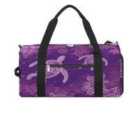 Hawaii with Purple Sea Turtle Gym Bag for Women Men Shoe Compartment Waterproof Travel Bags Sports Duffle Bag for Sports Gyms Yoga