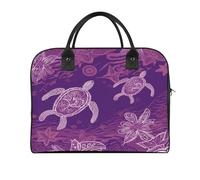 Hawaii with Purple Sea Turtle Laptop Tote Bag Casual Travel Handbag Multi Pocket Shoulder Bags for Work Travel