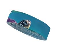 Hawaii with Purple Sea Turtle Sports Headbands for Man, Non Slip Sweatbands for Running, Stretchy Breathable Hairband for Cycling, Football, Yoga, Fitness Workout, Washing Face