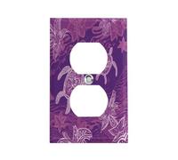 Hawaii with Purple Sea Turtle Standard Wall Socket Panel Single Gang Electrical Outlet Cover Plate Unbreakable US Wall Outlet Cover Standard Receptacle Socket Face Plate