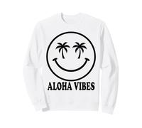Hawaiian Aloha Happy Face Palm Trees Summer Vacation Sweatshirt